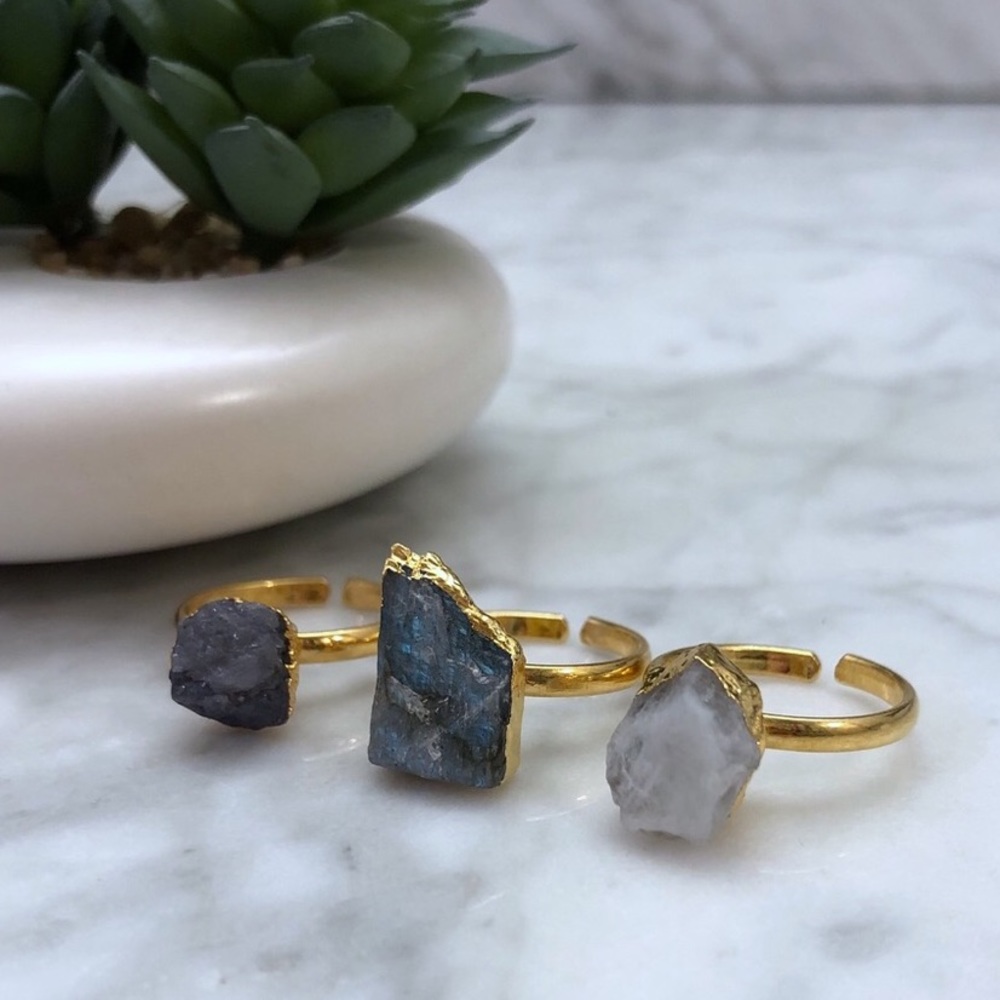 🌸HP!!🌸 LAST Raw Gemstone Rings! - Picture 7 of 8